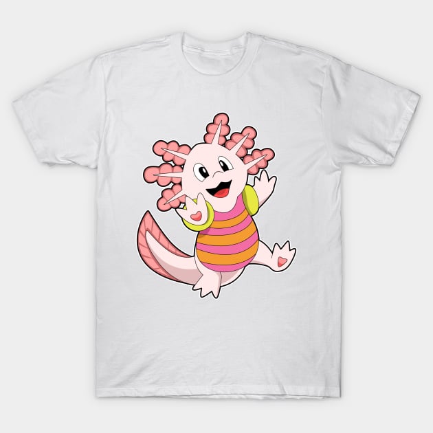 Axolotl Swimming T-Shirt by Markus Schnabel